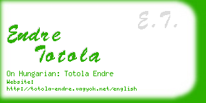 endre totola business card